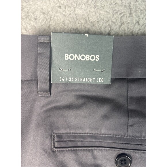 Bonobos 34x34 Weekday Warriors Friday Dark Grey Chino Pants Straight Leg NWT - Picture 9 of 11